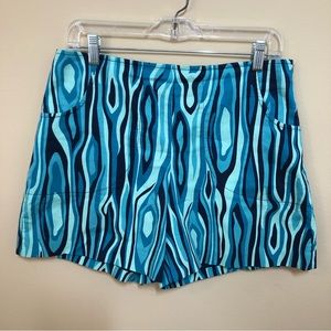 Stylish Blue Patterned Women's Shorts